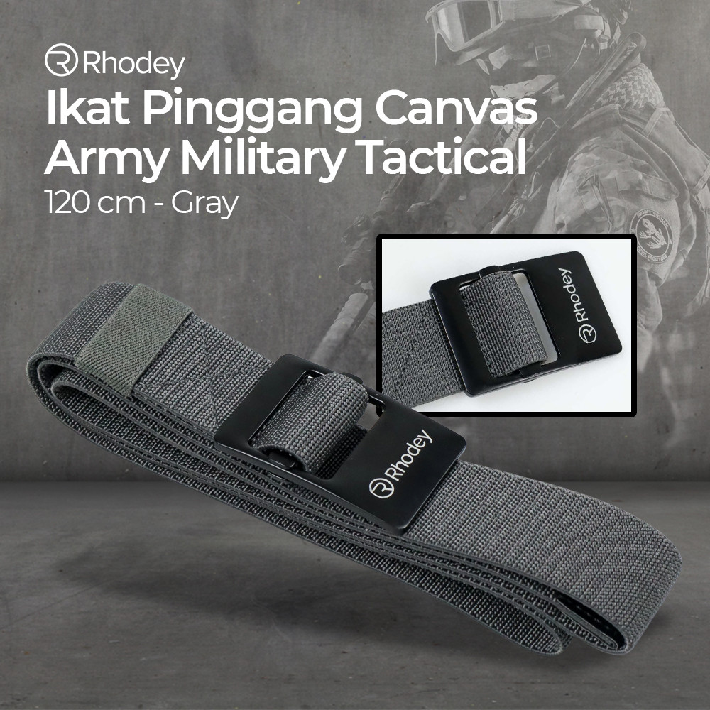 [ดี] Rhodey Canvas Army Military Tactical Belt 120cm - 9816
