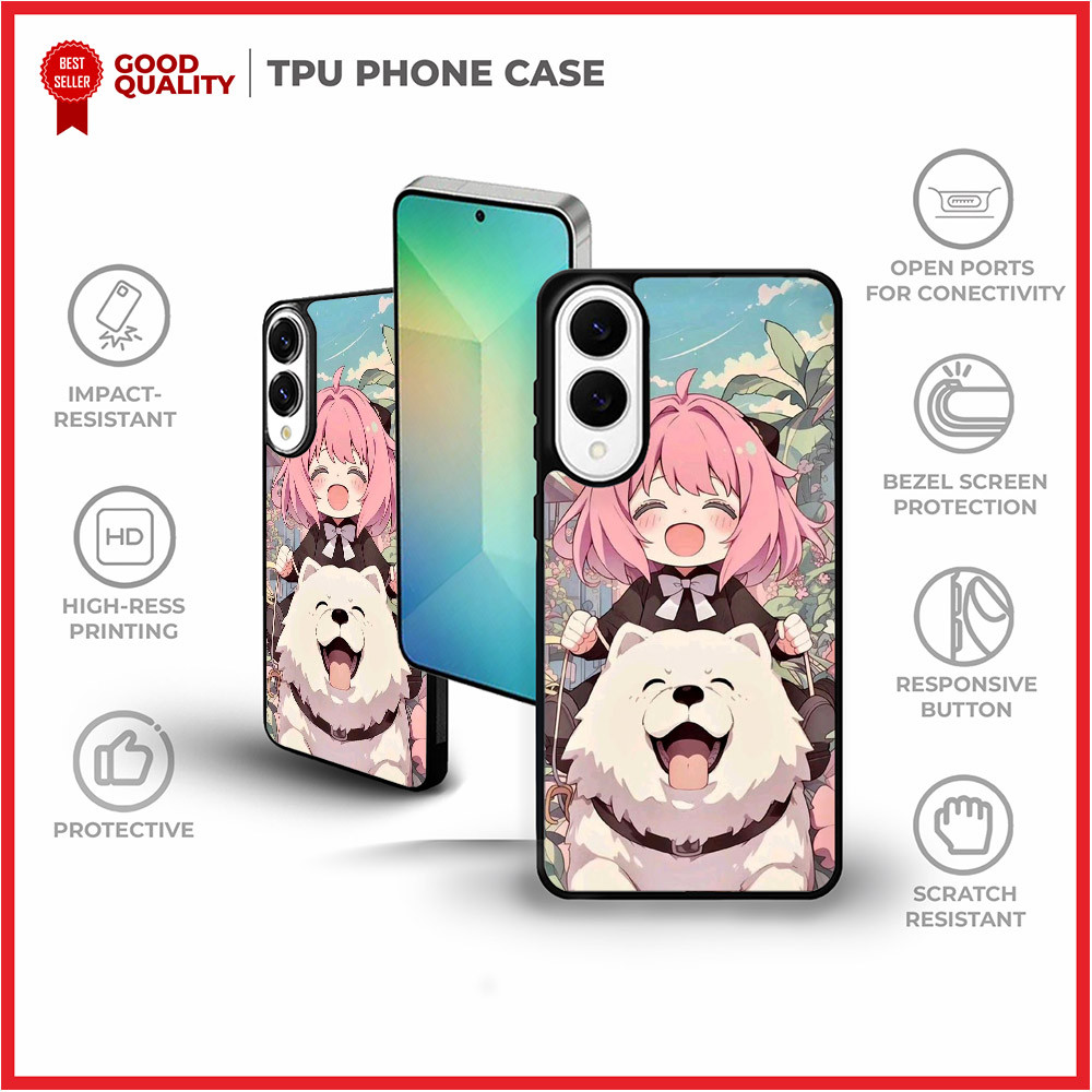 Case Casing Samsung S25 S24 S23 S22 S21 S20 Ultra Plus FE Edge Anya & Bond Cozy Garden Fun AH0401 Cu