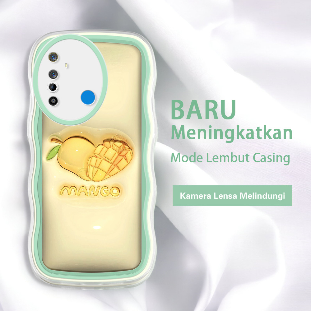 Jasouwe Realme 5 5i 5s 6 6i 6S 7i C17 8 8i 9 11 pro plus 9i ล่าสุด HP ปลอก Mango Jelly รูปแบบ 3D sof