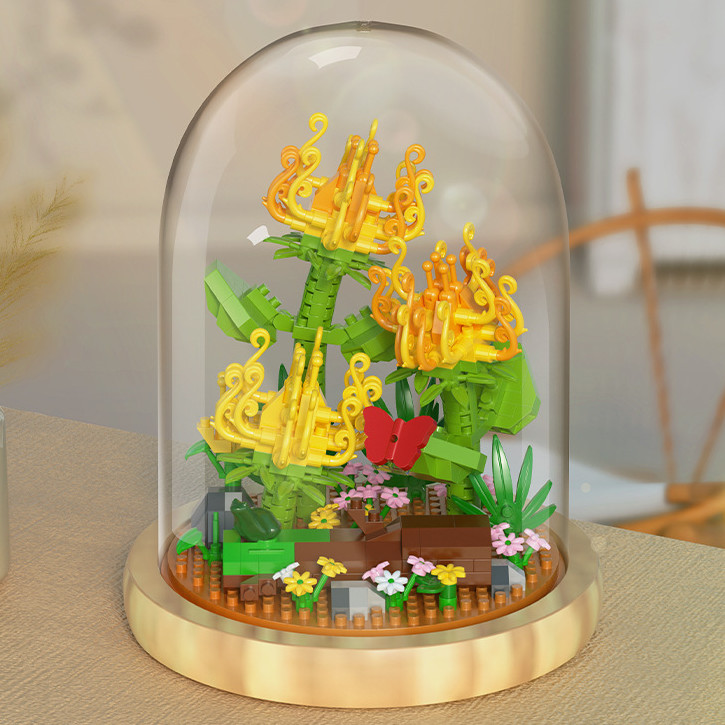 [ดี] YUGAO Chrysanthemum Flower Dome Block Bricks 611 ชิ้น - P1175