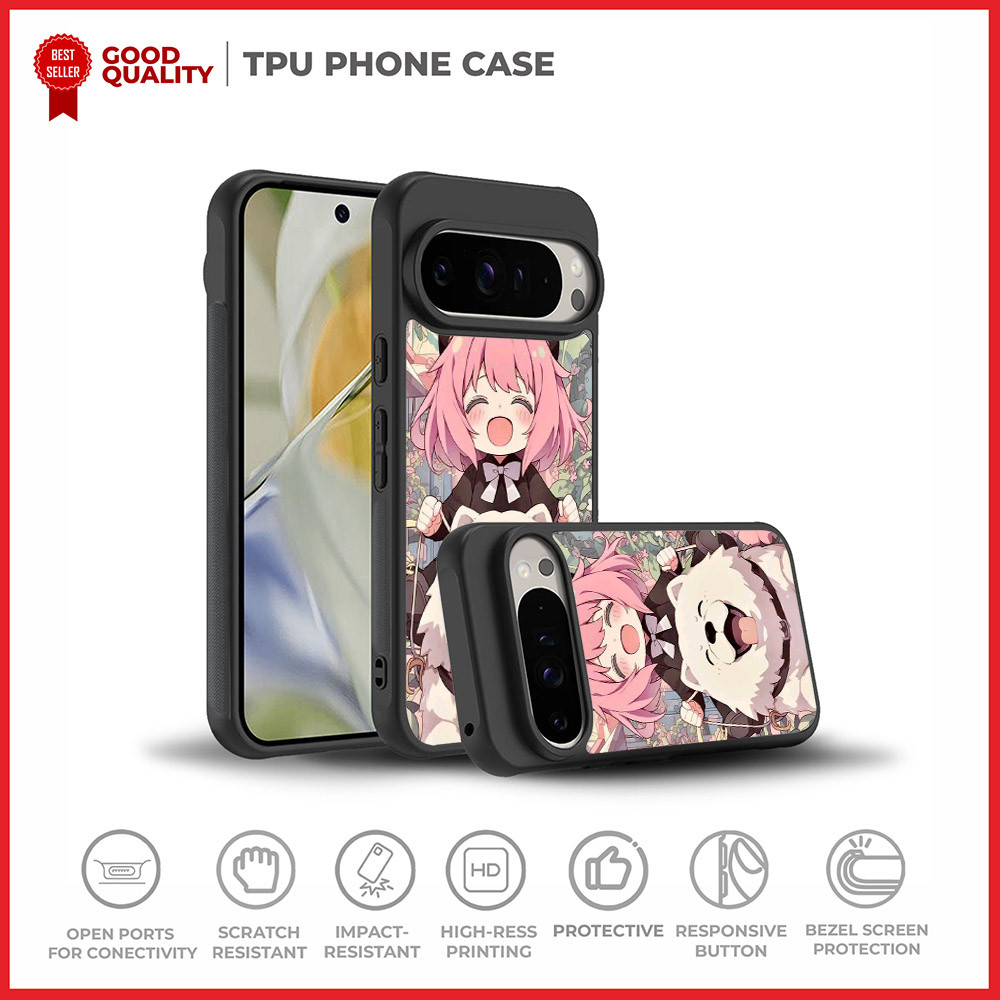 เคสปลอก Google Pixel 10 9 8 7 6 5 A Pro XL พับ Anya & Bond Cozy Garden สนุก AH0401 Custom N5