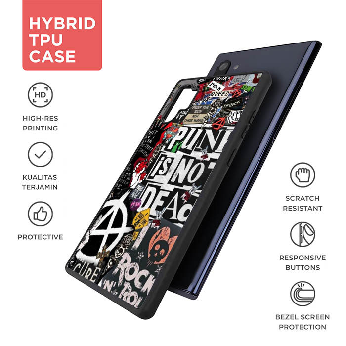 Punk Is Not Dead Sticker Art AB4749 Softcase Hardcase Samsung Galaxy Note 20 10 9 Ultra Plus Lite Cu