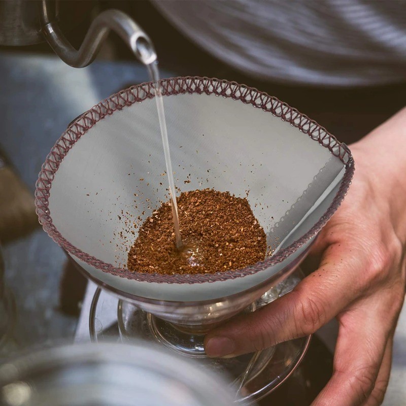Fghgf Coffee Filter V60 Cone Coffee Dripper นํากลับมาใช้ใหม่ Fgx60 Silver
