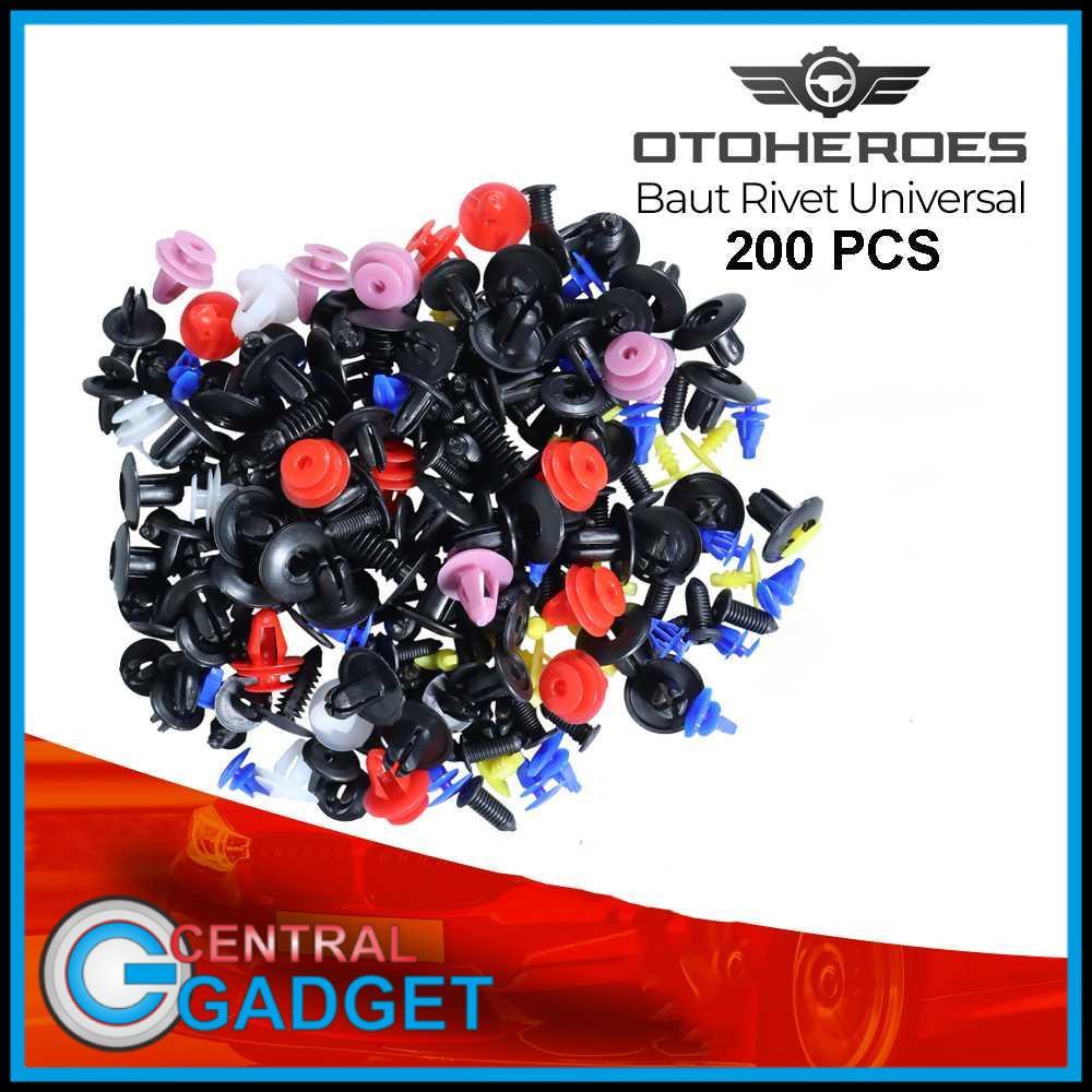 CG Universal พลาสติกสลักเกลียวหมุดรถยนต์ 200 ชิ้น PE02