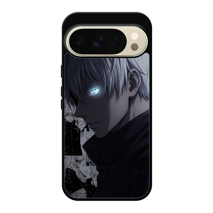กรณีปลอก Softcase Hybrid Google Pixel 10 9 9A 8 8A 7 7A 6 6A 5 5A 4 4A Pro XL Satoru Gojo Blue Eye