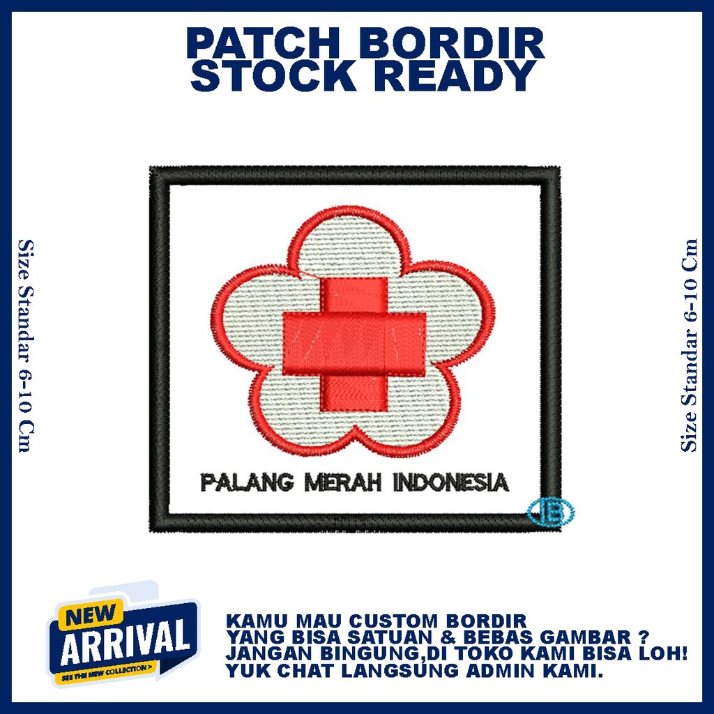 MERAH คุณภาพสูง INDONESIAN RED CROSS LOGO EMBROIDERY PATCH - ZONE EMBROIDERY
