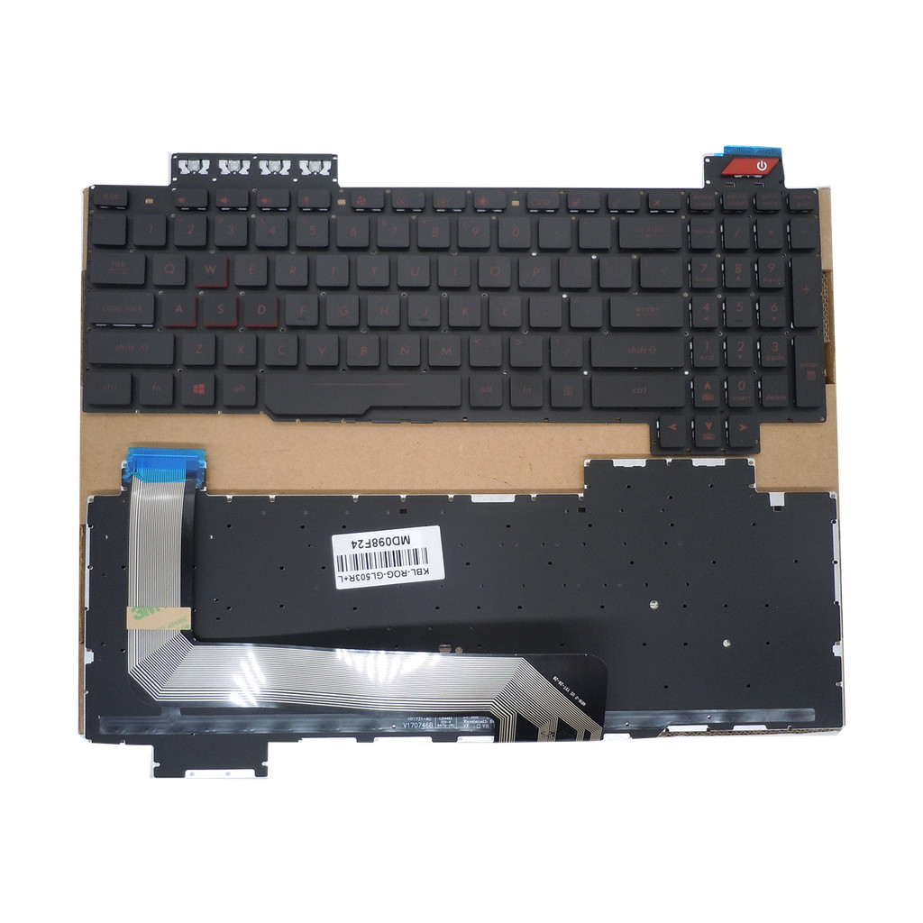 Asus Rog Strix gl503 gl503g gl503ge gl503v คีย์บอร์ดเรืองแสงสีแดง