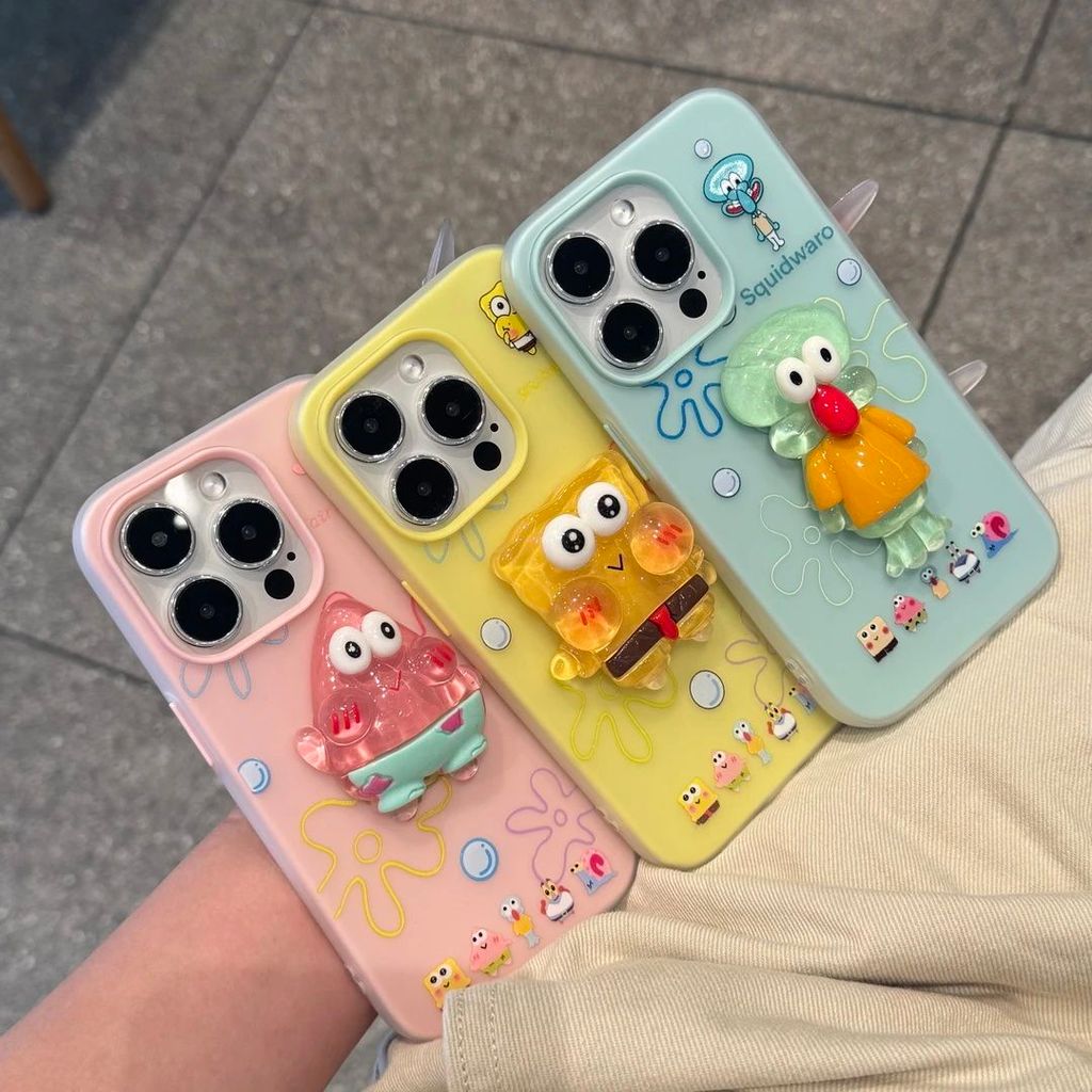 Premium Fullcover Spongebob รุ่น Q สําหรับ Xiaomi 15T Pro C85 M7 Plus X5 C71 C75 Poco X7 Pro 5G M6 1