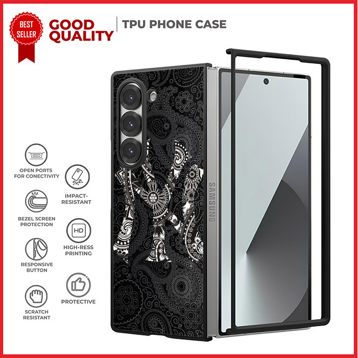 เคส เคส Samsung Z Flip 7 6 5 4 3, Z พับ 7 6 5 4 3 5G SE NY Black Batik AH0452 Custom N5