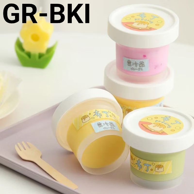 GR-BKI กระปุกเกาหลี gelato ถ้วยไอศกรีมแก้ว gelatto พุดดิ้งเครื่องดื่ม anti-spill ซอสขนมสลัดพลาสติกหน
