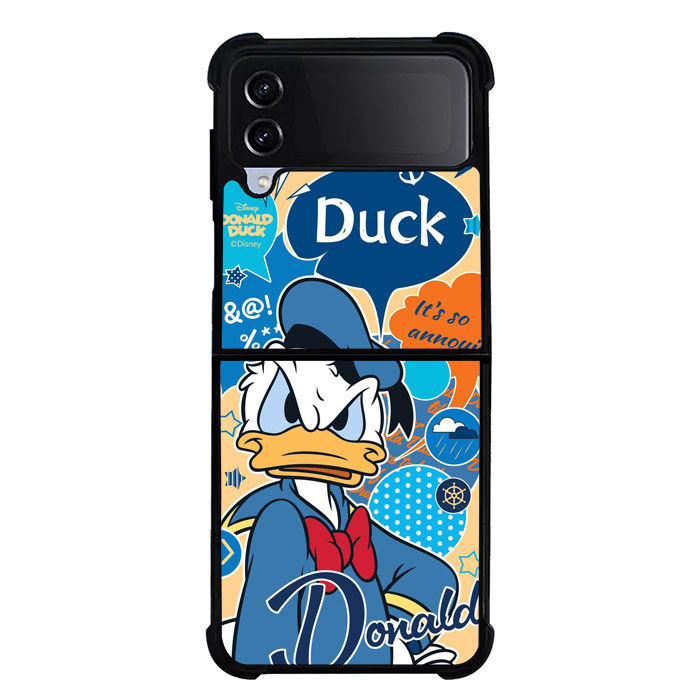 Case Casing Hybrid Samsung Galaxy Z Flip 7 6 5 4 3 Angry Cartoon Duck Art