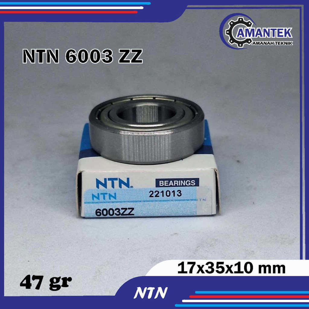 BEARING NTN 6003 ZZ ฝาครอบเหล็กญี่ปุ่นดั้งเดิม | แบริ่งรถจักรยานยนต์ความเร็วสูงคุณภาพดีที่สุดแม่นยํา