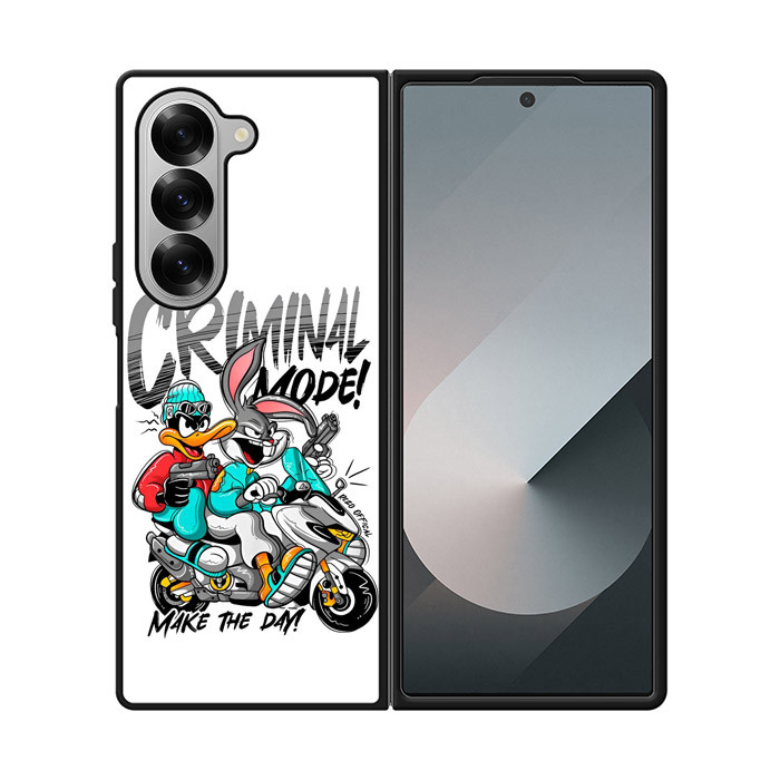 กรณีไฮบริดที่กําหนดเองสําหรับ Samsung Galaxy Z พับ 7 6 5 4 3 Bugs Bunny & Daffy Duck WID0111