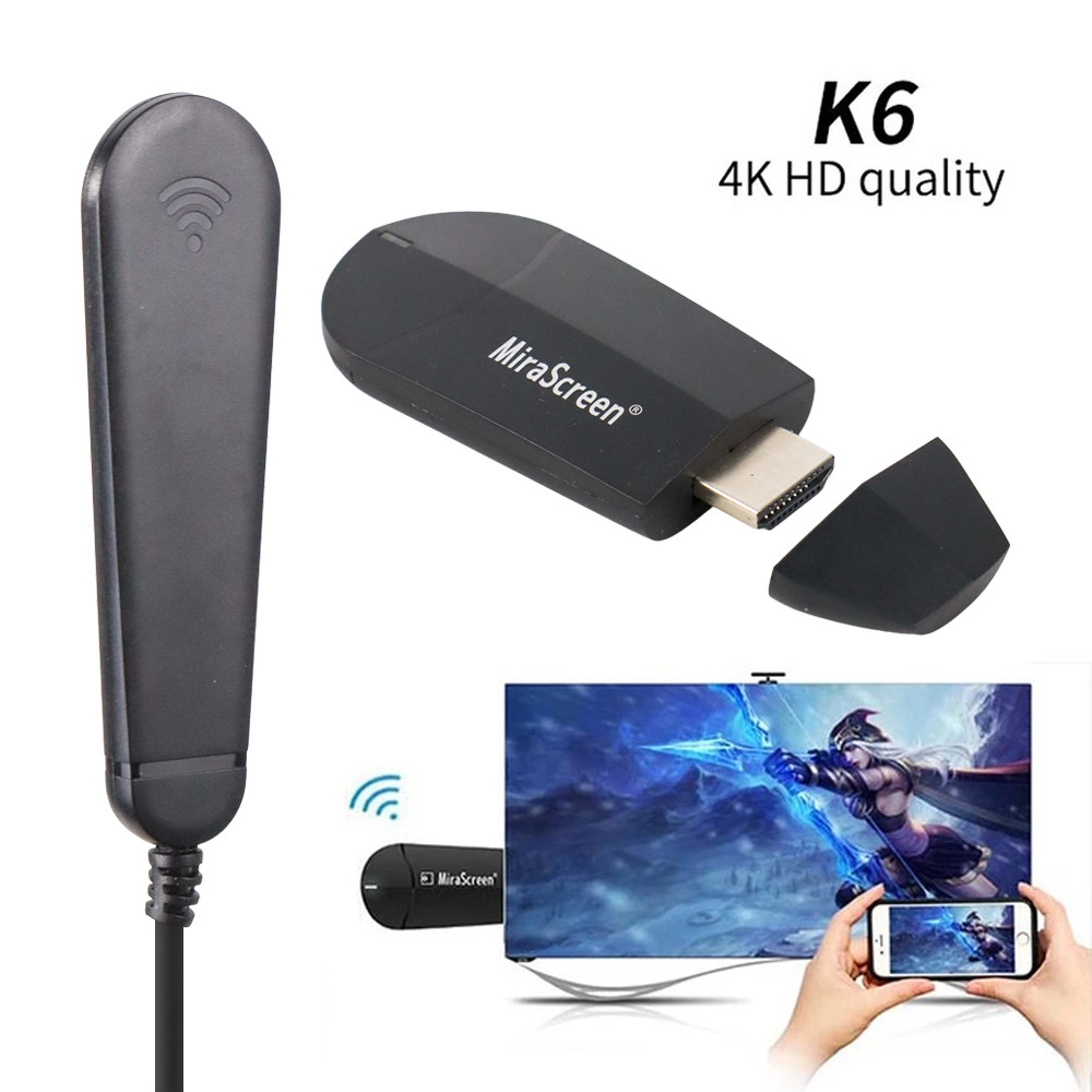 - MiraScreen Mirroring AnyCast Miracast Airplay HDMI Dongle WiFi 4K - K6 -