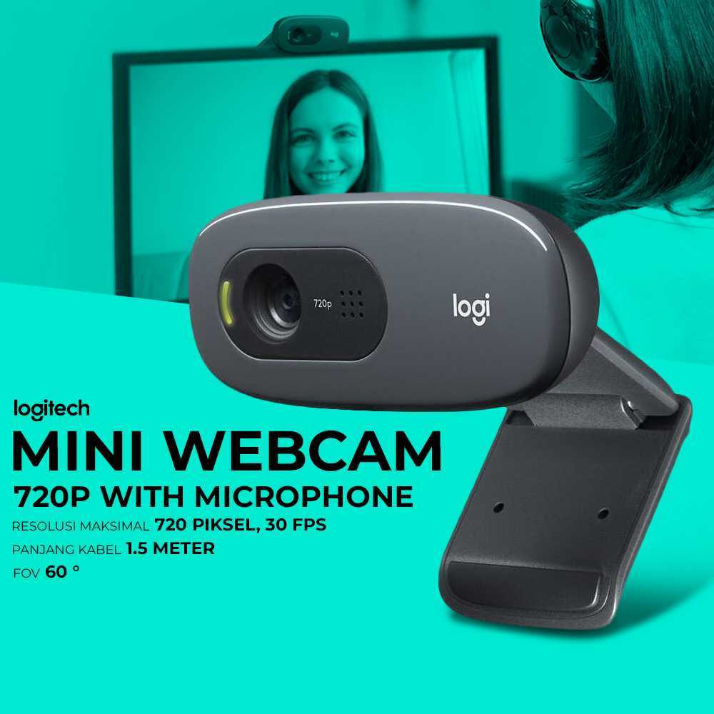 Logitech Mini Webcam HD 720P พร้อมไมโครโฟน C270 Universal คุณภาพสูง
