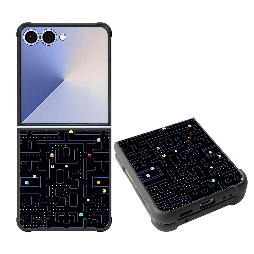 Casing Case Samsung Galaxy Z Flip 7 6 5 4 3 SE Retro Game Maze Art