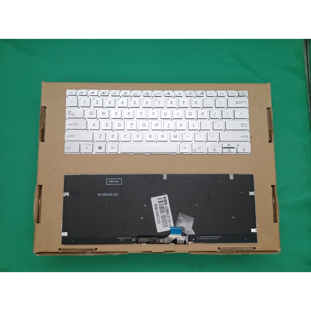 Asus Zenbook 13 um431 um431d um431da คีย์บอร์ดเรืองแสงสีเงิน
