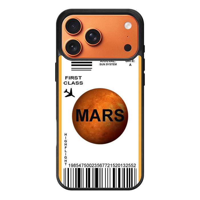 IPhone 17 16 16e 15 14 13 12 11 Pro Max Plus Mini Mars Flight Ticket Case Cover