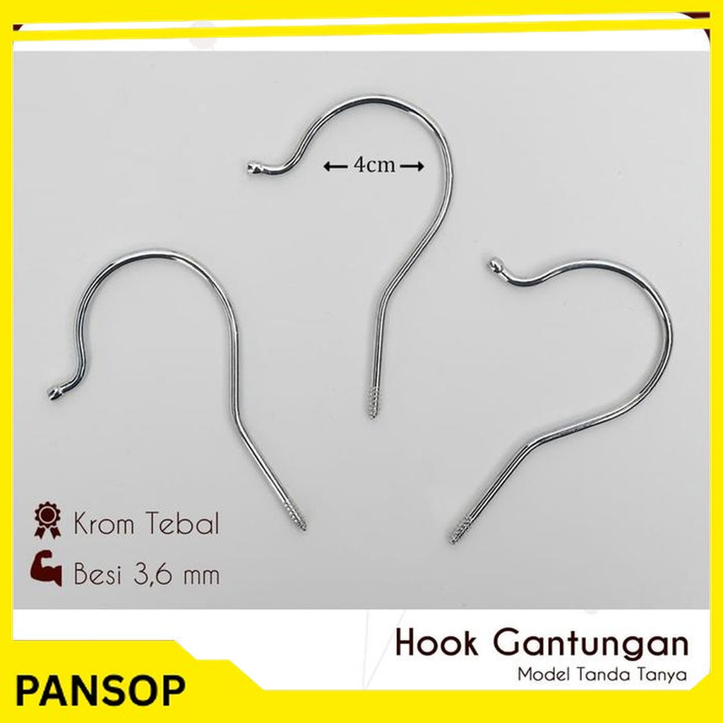 ตะขอแขวนไม้ GANTUN รุ่น QUESTION MARK, เหล็กโครเมียม, จัดส่งฟรี