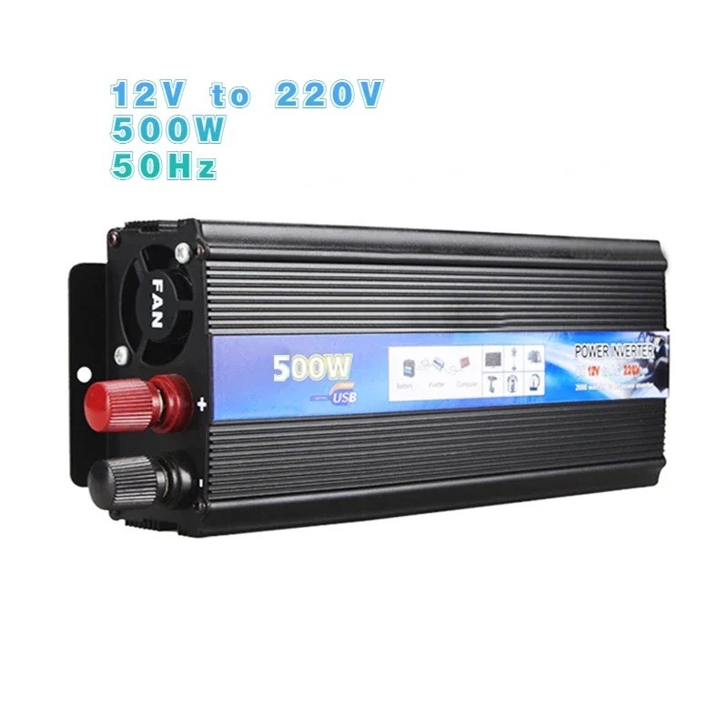 EAFC Modified Car Power Inverter Sine Wave DC 12V to AC 220V 500W - USB5