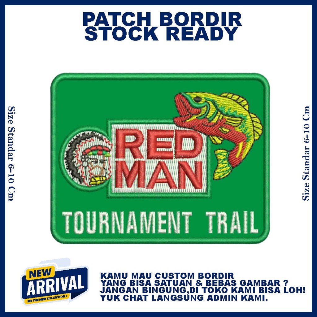 FISH RED MAN LOGO EMBROIDERY PATCH คุณภาพสูง EMBROIDERY - ZONE EMBROIDERY