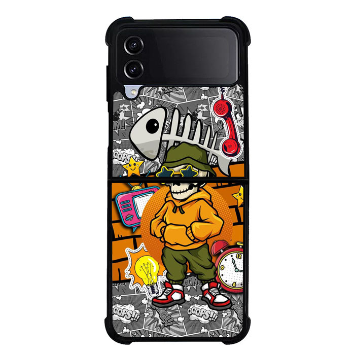 เคส Samsung Galaxy Z Flip 7 6 5 4 3 Street Skeleton Vibes
