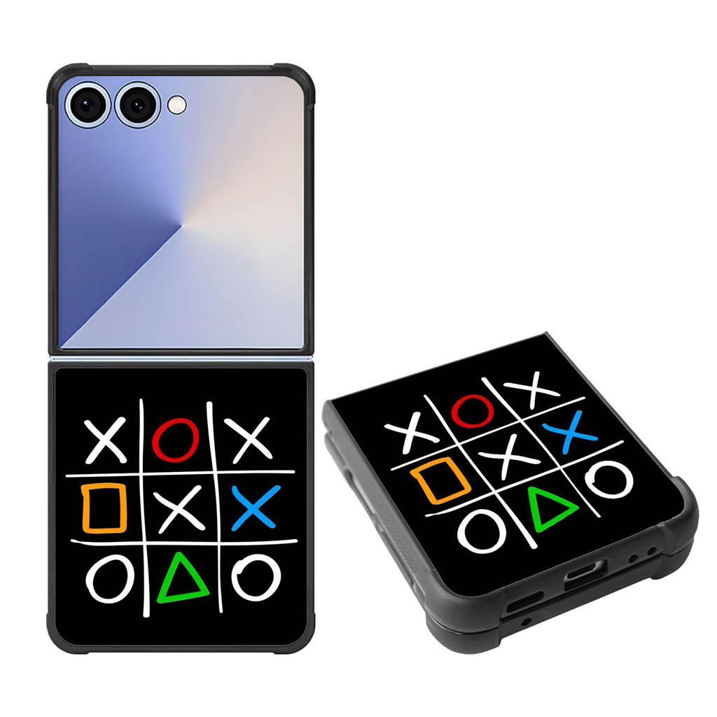 Casing HP Hybrid Case Samsung Galaxy Z Flip 7 6 5 4 3 5G Game Over Grid