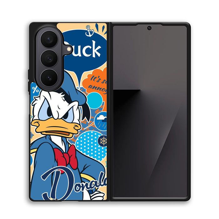 Case Casing Hybrid Samsung Galaxy Z Fold 7 6 5 4 3 SE Angry Cartoon Duck Art