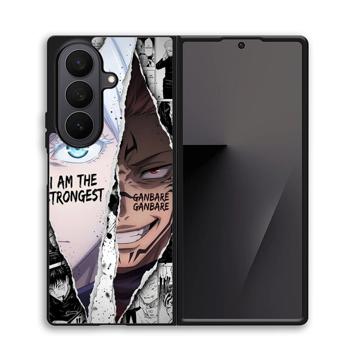 Case Casing Softcase Hybrid Samsung Galaxy Z Fold 7 6 5 4 3 SE Gojo vs Sukuna Split Face