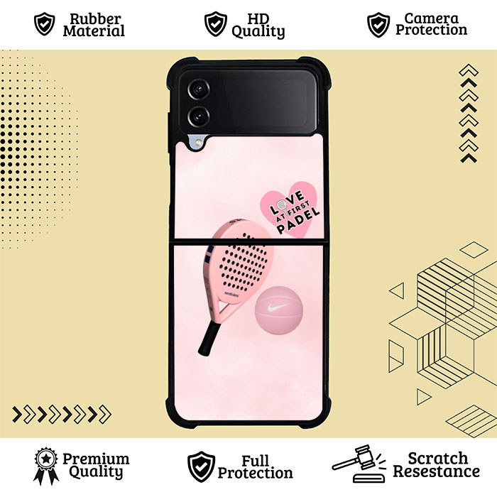 เคสไฮบริดเคสแบบกําหนดเอง Samsung Galaxy Z Flip 7 6 5 4 3 5GPink Padel Passion ZR0195 ฝาครอบกรณี