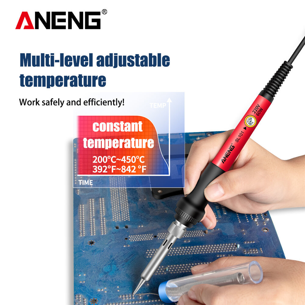 - ANENG หัวแร้งไฟฟ้าปรับอุณหภูมิได้ 60W - SL101 -