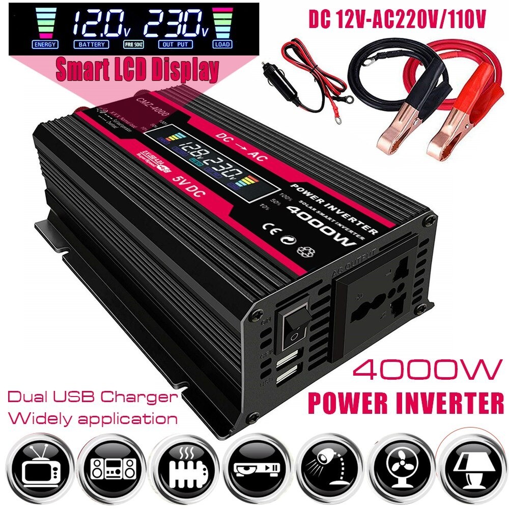 Vingtank รถอินเวอร์เตอร์ DC 12V to AC 220V 4000W Modified Sine Wave - CMZ-4000