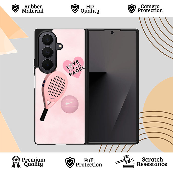 เคสไฮบริดเคสแบบกําหนดเอง Samsung Galaxy Z Fold 7 6 5 4 3 5GPink Padel Passion ZR0195 ฝาครอบกรณี