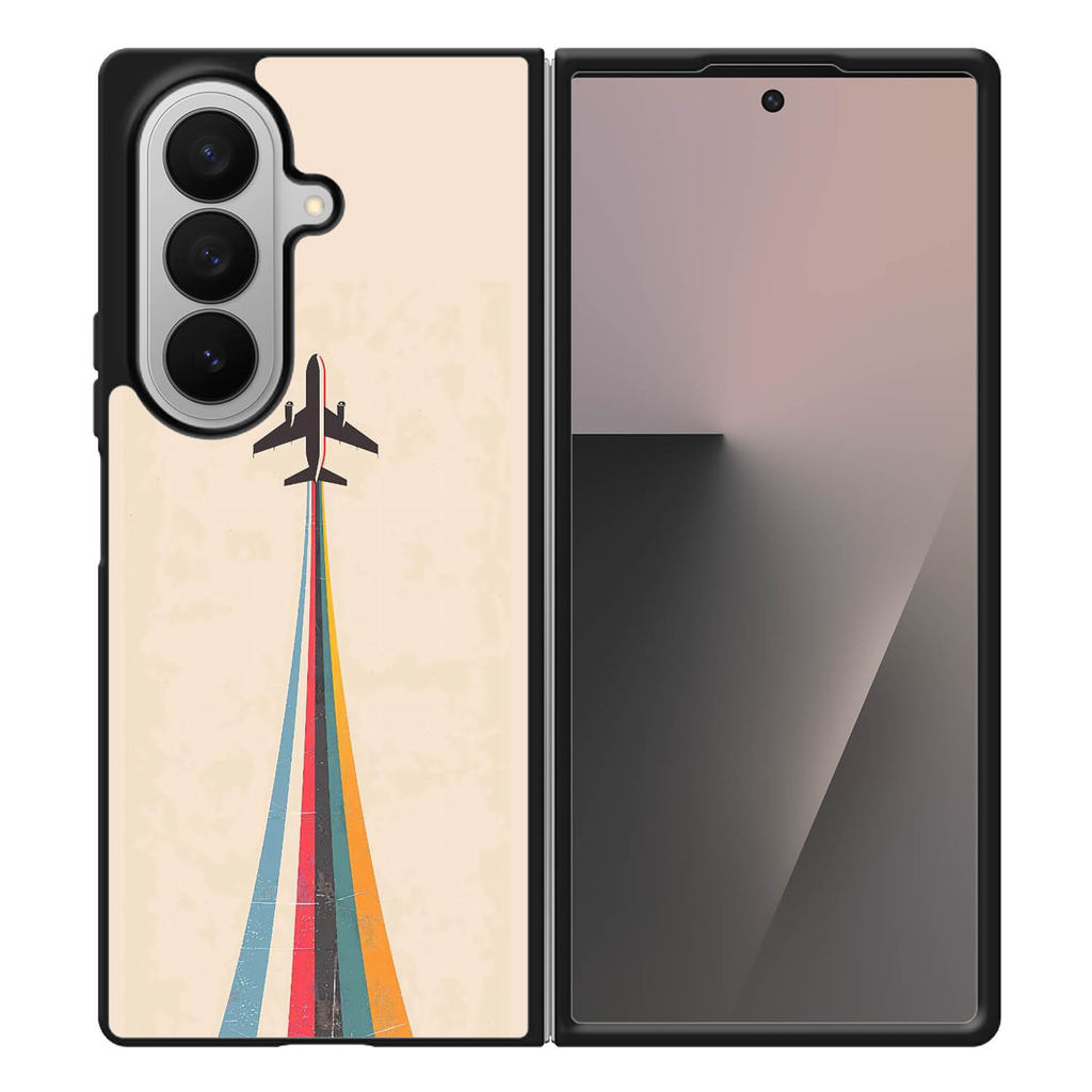 ปลอก HP Hybrid Case Samsung Galaxy Z Fold 7 6 5 4 3 FE 5G Retro Jet Lines