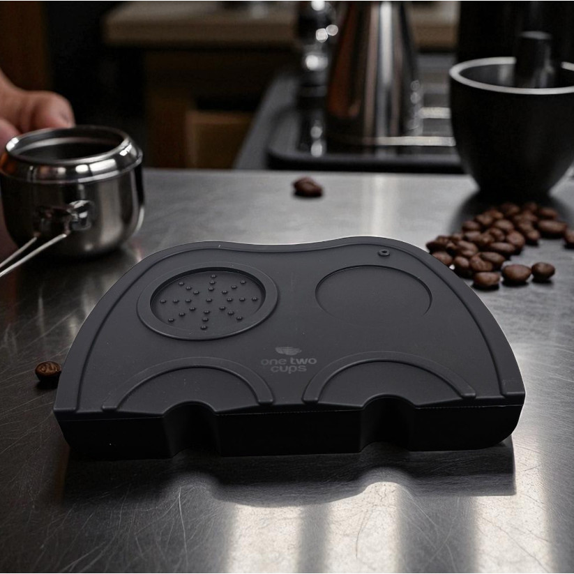 One Two Cups Silicone Holder Mat Tamper Espresso Coffee Barista - LB4148