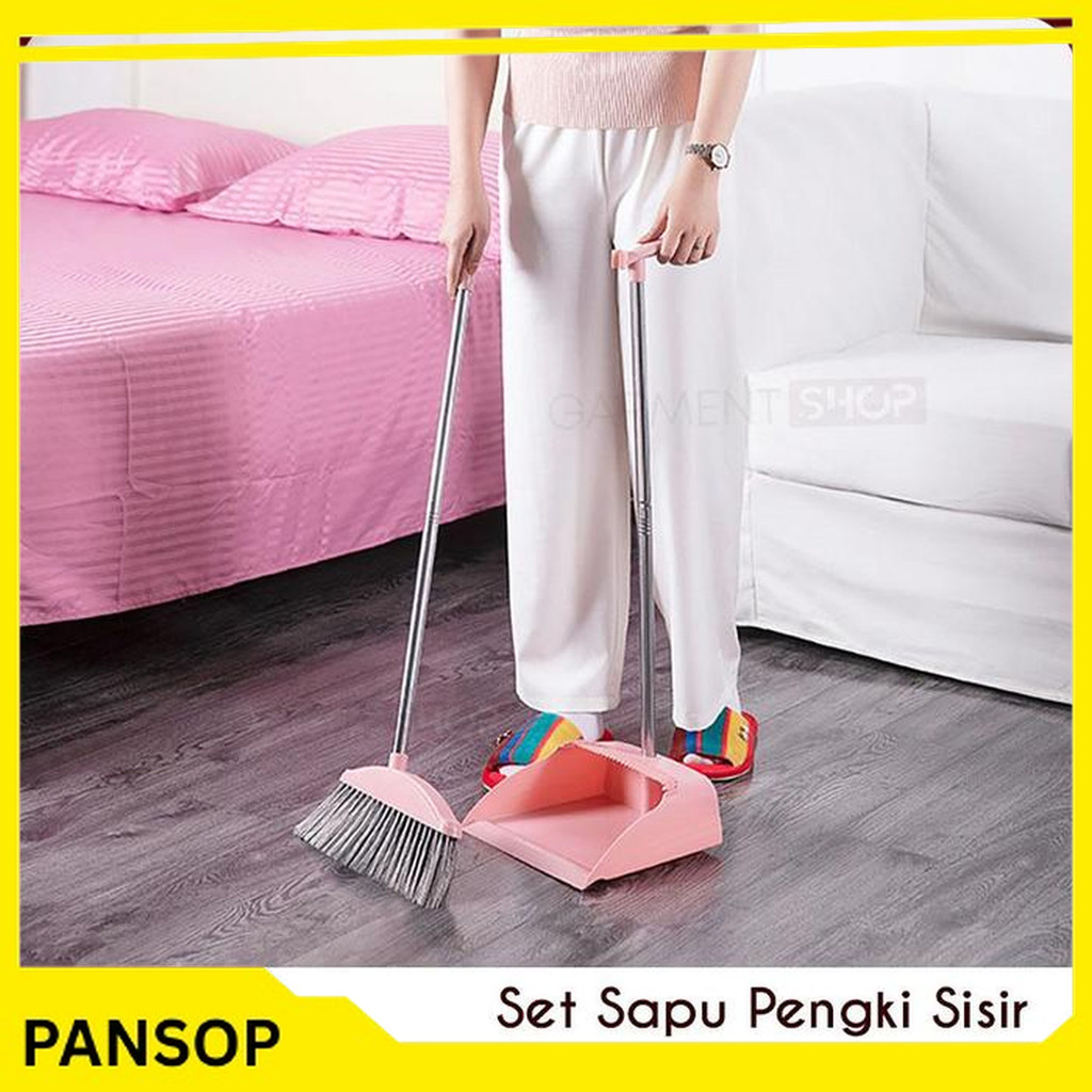 LONG BROOM SET PRACTICAL BROOM SET DUSTPAN - สุ่มไม่มีฟองจัดส่งฟรี