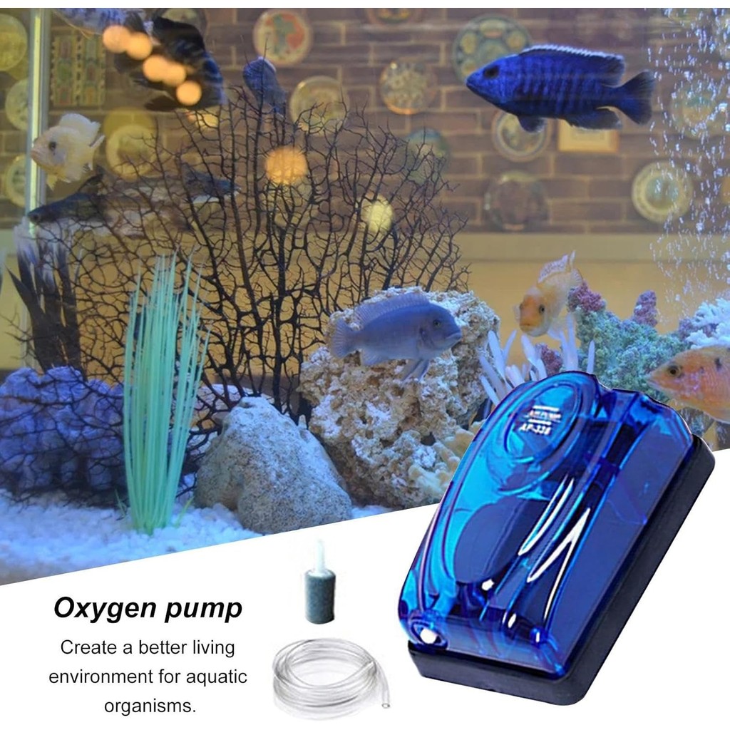 ORI TEQIANG Aquarium ปั๊มออกซิเจน Aerator ปั๊มออกซิเจน 60L ถังปลา 3.5W - AQ-708A