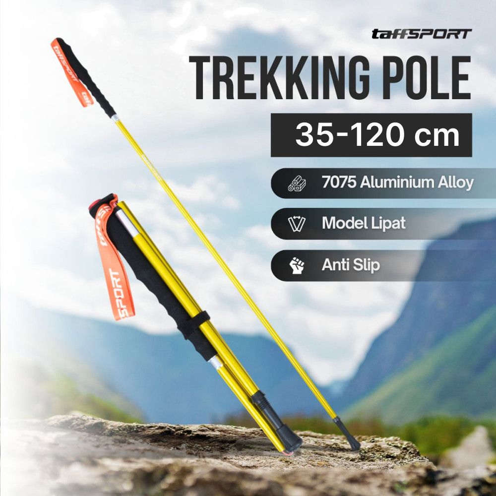 Taffisport ไม้เท้าเดินป่าแบบพับได้ Trekking Pole อลูมิเนียม 7075 120 ซม. - 7075