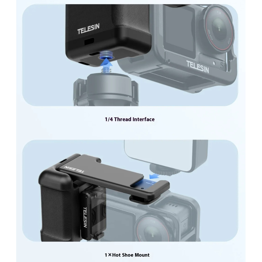 TELESIN ปลอกแฮนด์กล้องสําหรับ DJI ACTION 3/4/5 PRO - S6-FMS-23-DJ