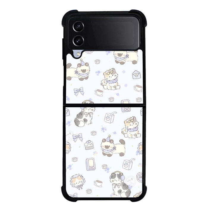 เคส เคส Samsung Galaxy Z Flip 7 6 5 4 3 Sweet Ribbon Cat RA0121 Case Cover