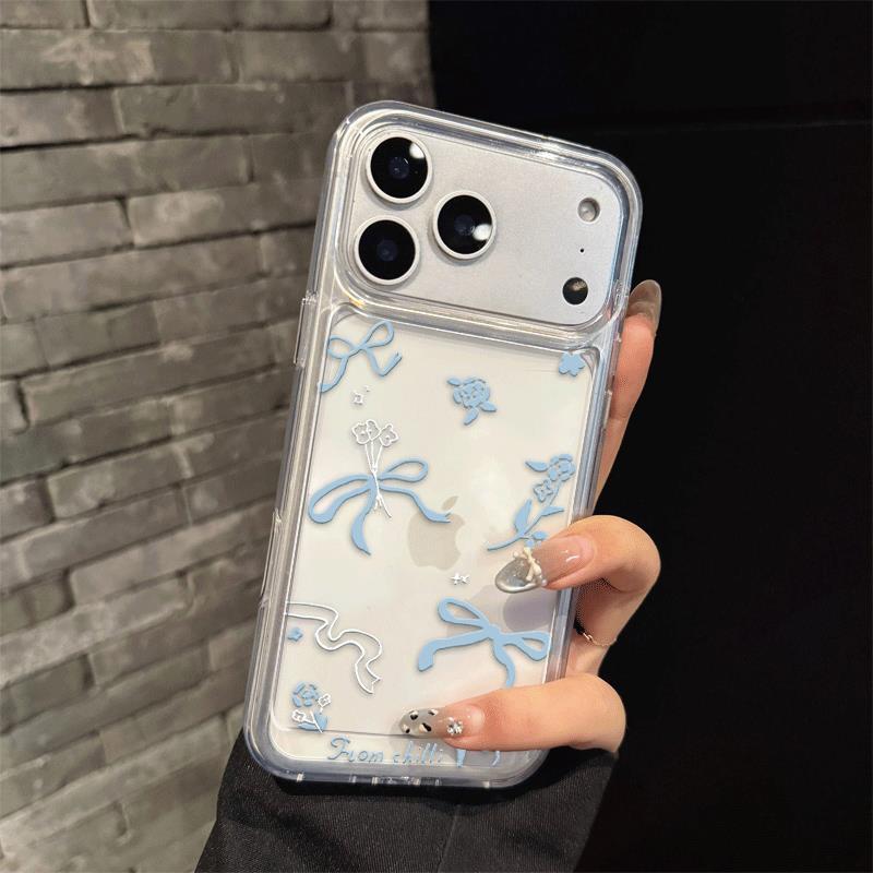 Blue Premium Butterfly Ribbon Case Infinix Note 60 Pro 5g Smart 20 Hot 60 Pro Plus Smart 10 Plus Hot