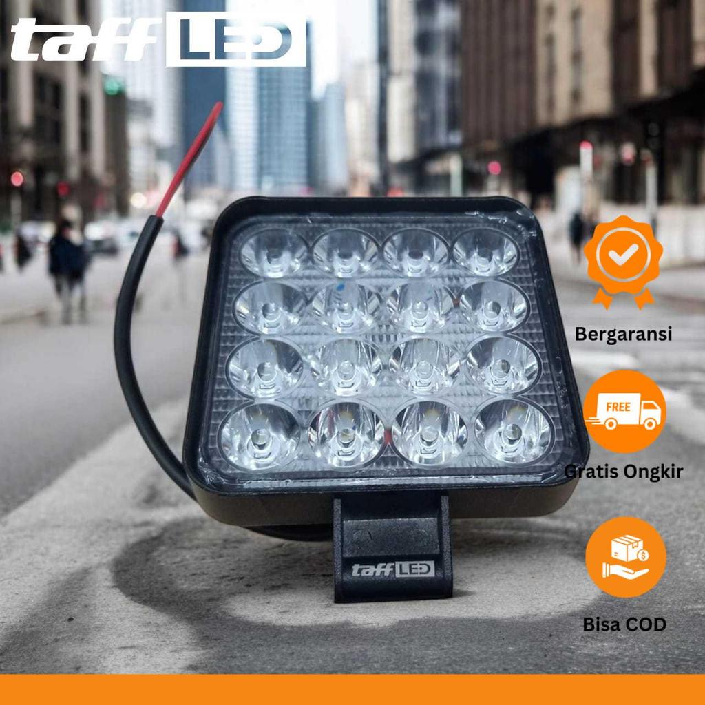 TaffiLED สปอตไลท์รถยนต์ LED Floodlight สีขาวนวล IP68 48W - D841
