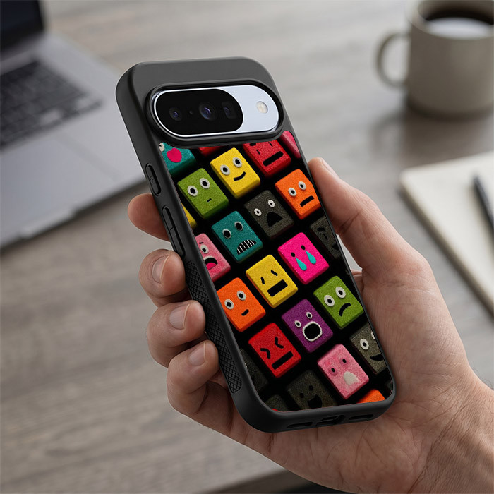 เคสปลอก Google Pixel 10 9 8 7 6 5 4 4A Pro XL 4G 5G Emoji Cube Art