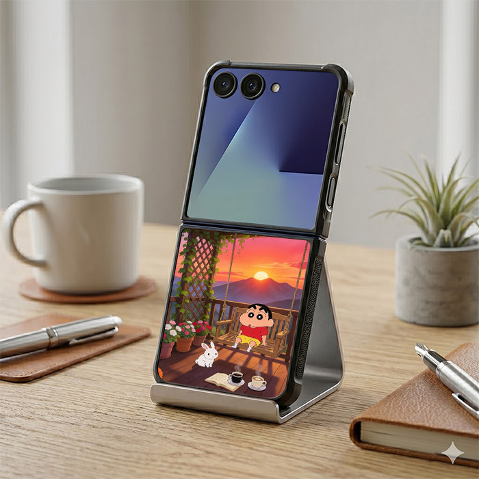 เคส เคส Samsung Z Flip 7 6 5 4 3 Shinchan Sunset Vibes