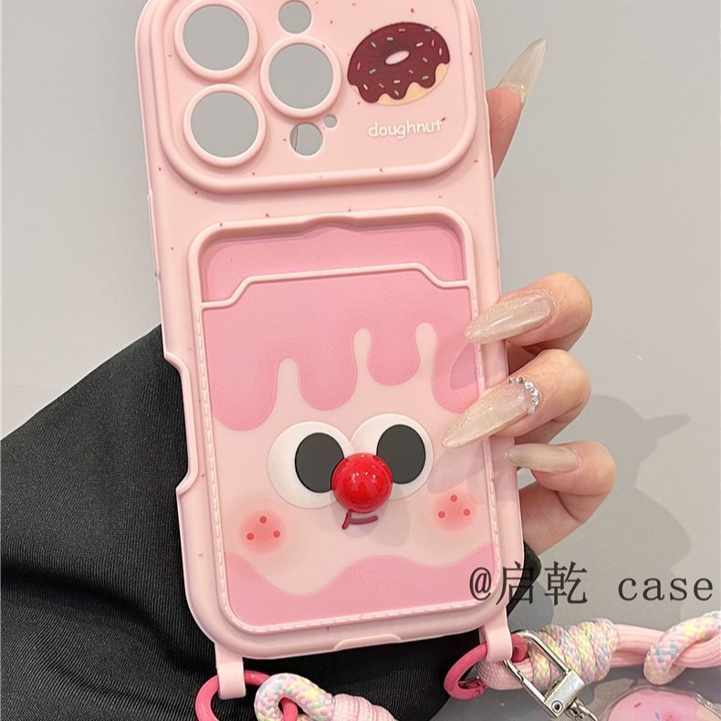 MERAH Donut Red Card Holder Soft Case Hp Redmi 15C 13X 13C A5 Note 14 Pro Plus 5G 14C Note15 Pro Plu