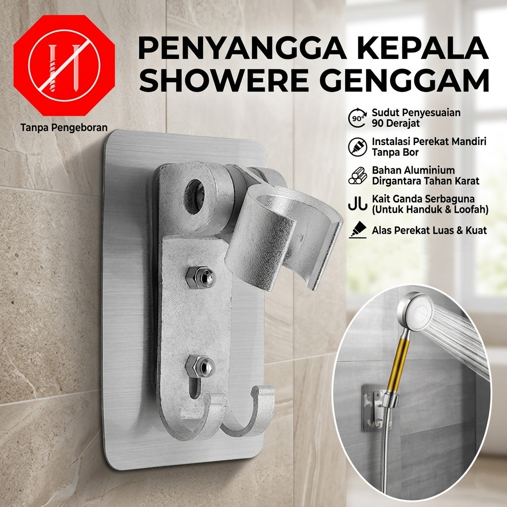 READY BShower ตัวยึดสายยางแบบปรับได้ 1/2 นิ้ว - BR-201 BIG