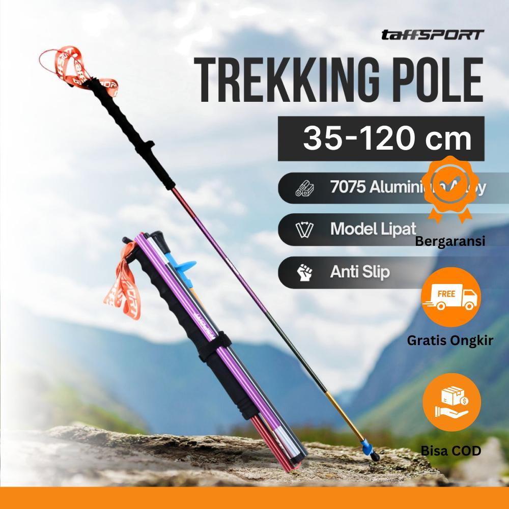 Taffisport ไม้เท้าเดินป่าแบบพับได้ Trekking Pole 7075 อลูมิเนียม 120 ซม. - 7075