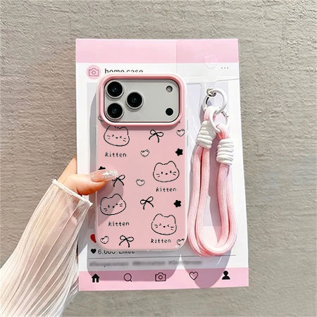 HP ชุดสายรัดแมวดําน่ารัก Xiaomi X8 Pro Max C81 C75 C85 C65 C71 Xiaomi 15T Pro Poco F7 M7 Plus Casing