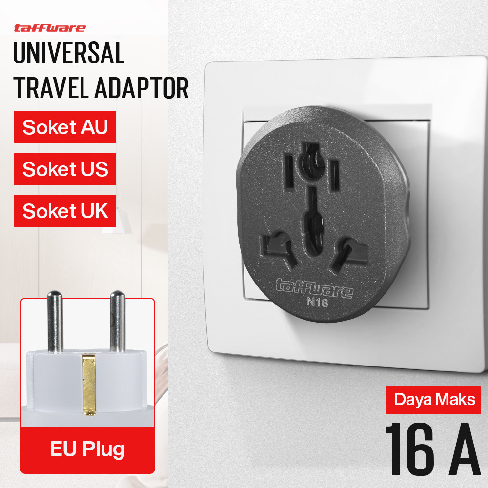 อะแดปเตอร์สําหรับเดินทางอเนกประสงค์แบบวนซ้ํา AU US UK เป็น EU Plug 16A - N16