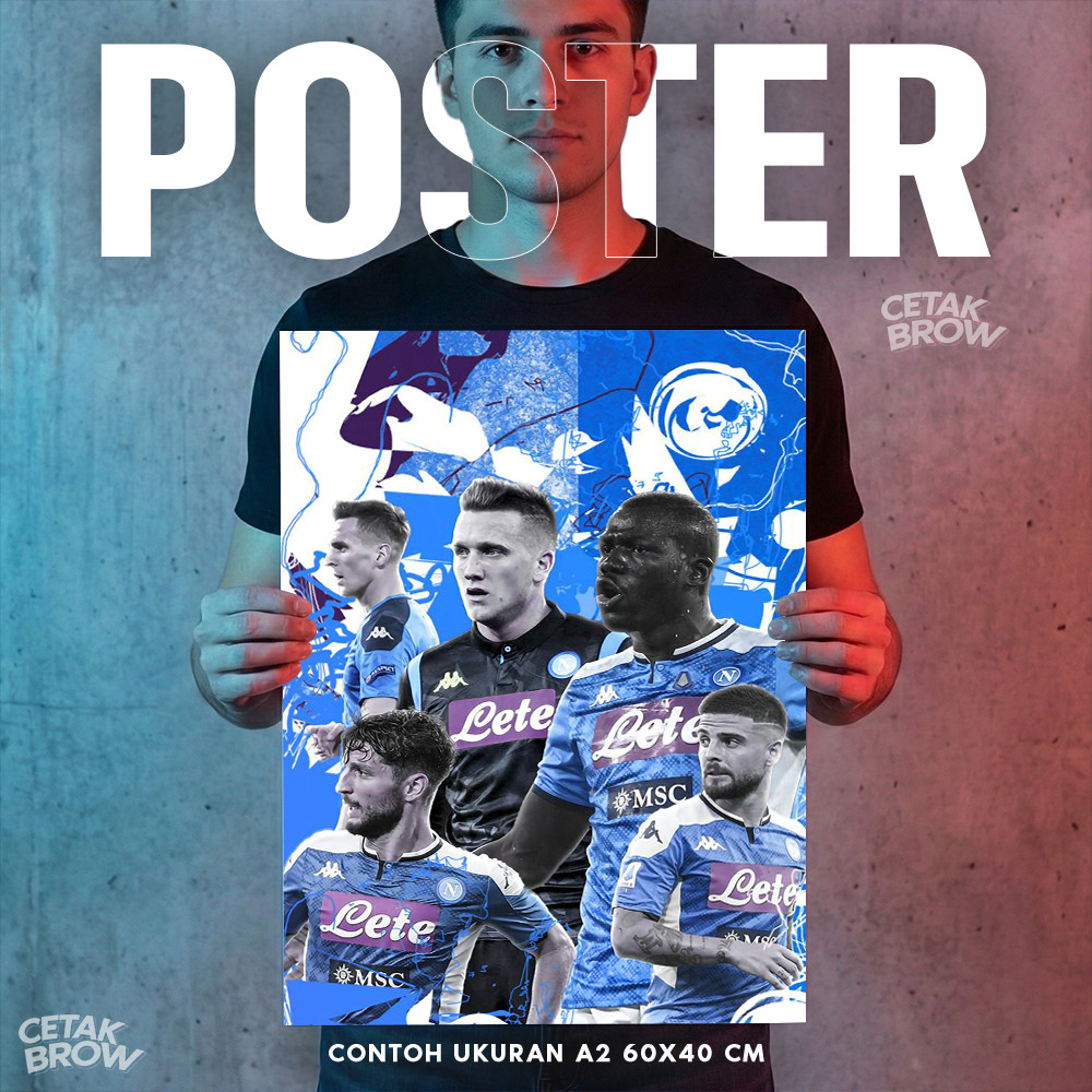 SSC Napoli โปสเตอร์โลโก้ Partenopei Azzuri Pride Neapolitan Heritage Crest สามารถพิมพ์ที่กําหนดเองตก